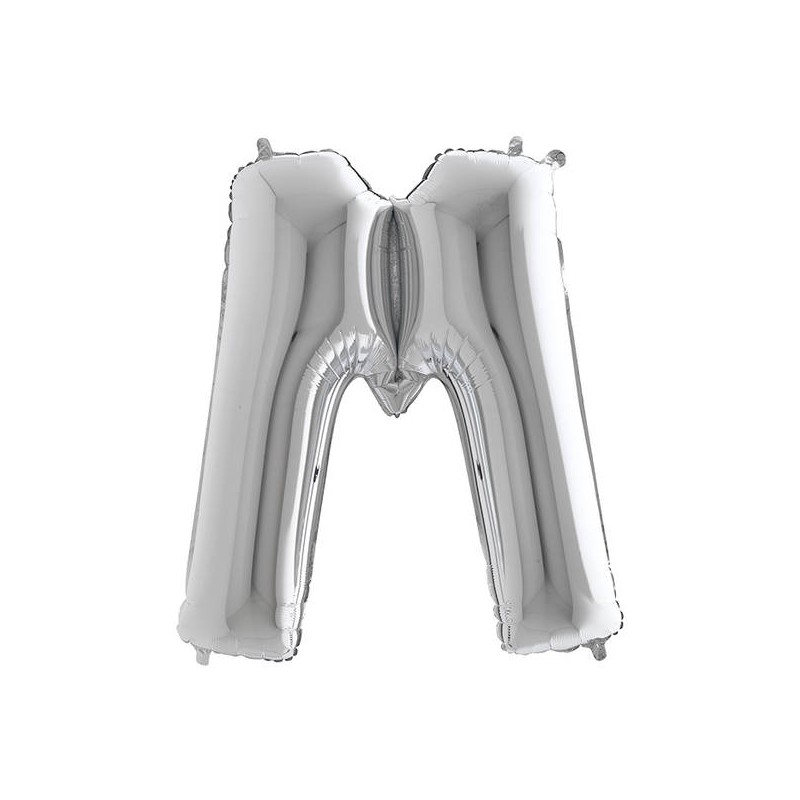 PALLONE MYLAR LETTERA M 40 102cm SILVER