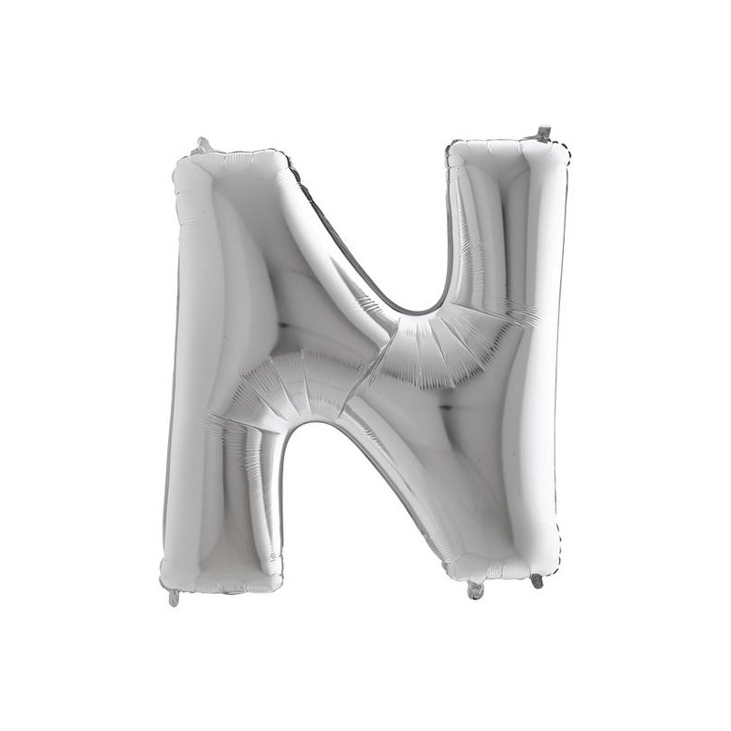PALLONE MYLAR LETTERA N 40 102cm SILVER