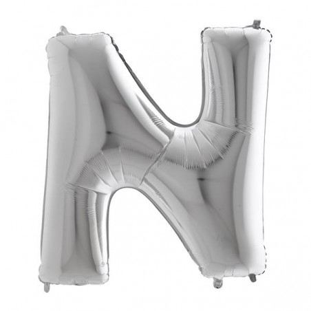 PALLONE MYLAR LETTERA N 40 102cm SILVER