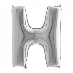 PALLONE MYLAR LETTERA H 40 102cm SILVER