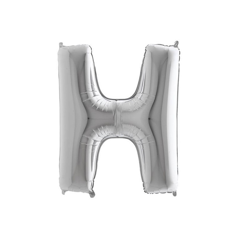 PALLONE MYLAR LETTERA H 40 102cm SILVER