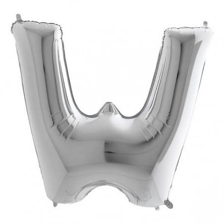 PALLONE MYLAR LETTERA W 40 102cm SILVER