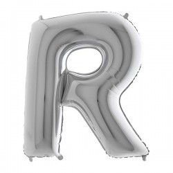 PALLONE MYLAR LETTERA R 40 102cm SILVER