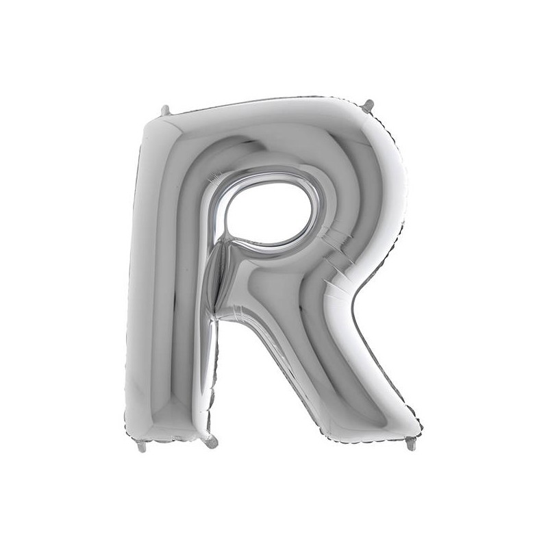 PALLONE MYLAR LETTERA R 40 102cm SILVER