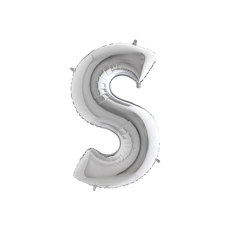 PALLONE MYLAR LETTERA S 40 102cm SILVER