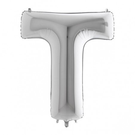 LETTERA T MYLAR SILVER 16 40cm