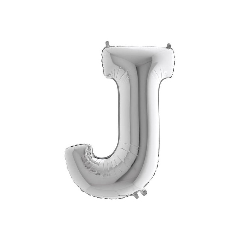 PALLONE MYLAR LETTERA J 40  102cm SILVER
