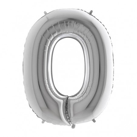 PALLONE MYLAR LETTERA O 40 102cm SILVER