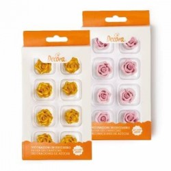 ROSE IN ZUCCHERO PICCOLE 8pz ROSSA