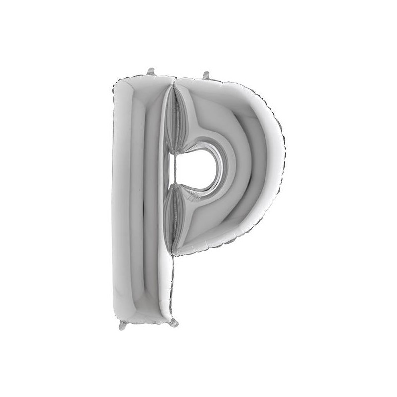 PALLONE MYLAR LETTERA P 40 102cm SILVER