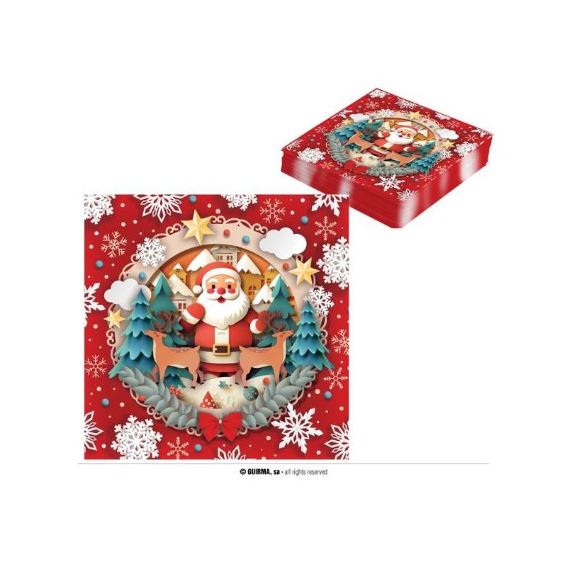 TOVAGLIOLI BABBO NATALE 33x33cm 20pz