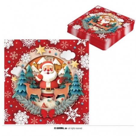 TOVAGLIOLI BABBO NATALE 33x33cm 20pz