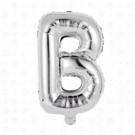 LETTERA B MYLAR SILVER 16 40cm
