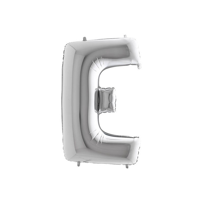 PALLONE MYLAR LETTERA E 40 102cm SILVER