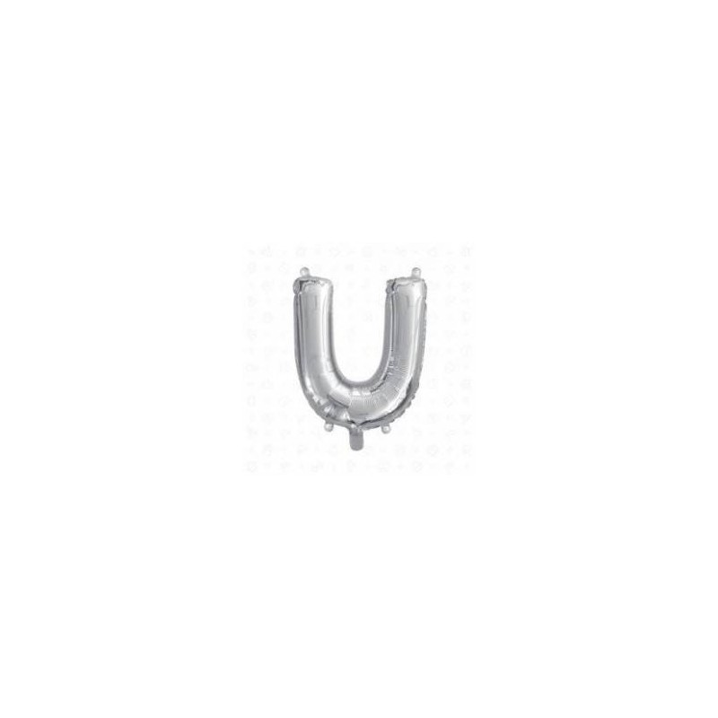 LETTERA U MYLAR SILVER 16 40cm