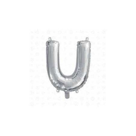 LETTERA U MYLAR SILVER 16 40cm