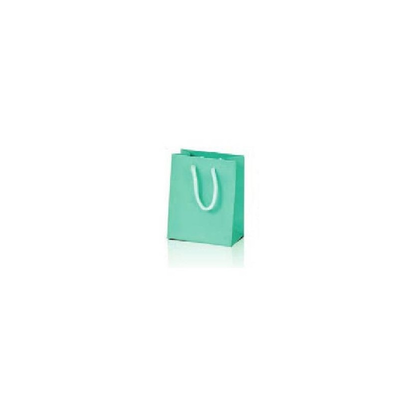 BORSE CARTA LUSSO OPACO 11x14+6,5 VERDE ACQUAMARINA