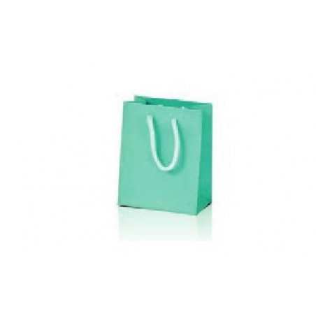 BORSE CARTA LUSSO OPACO 11x14+6,5 VERDE ACQUAMARINA