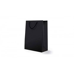 BORSA CARTA LUSSO OPACO 11x14+6,5cm NERO