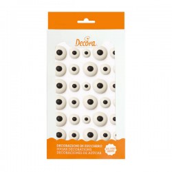 DECORAZIONI OCCHIETTI IN ZUCCHERO 30pz ASS.TI DECORA