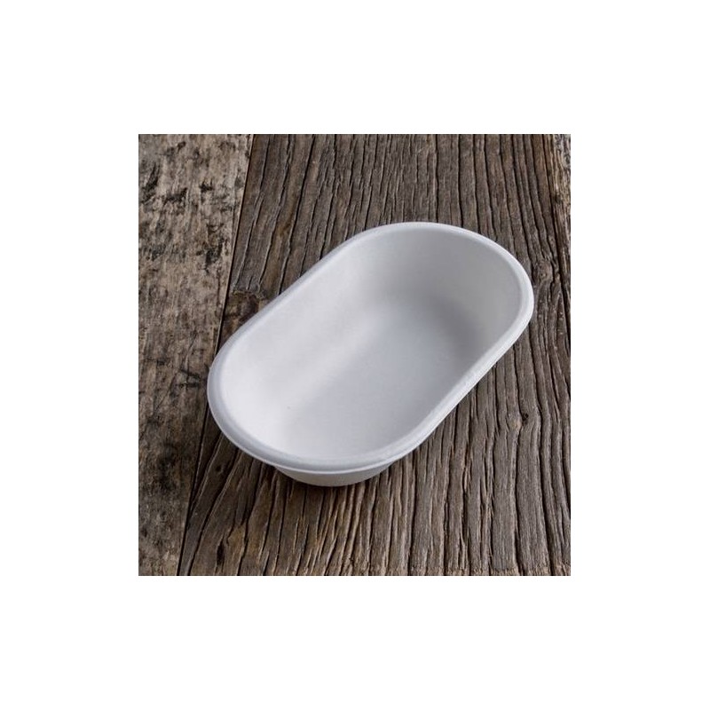 VASCHETTA PATATINE POLPA OVALE 18x11cm BIO COMPOSTABILE 50pz