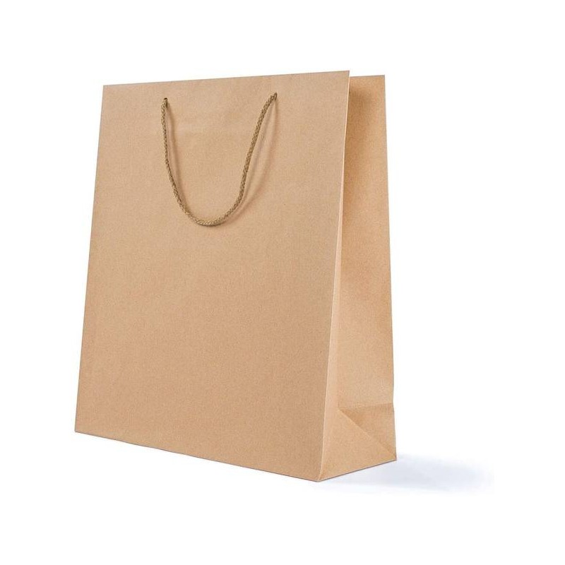 SHOPPER CARTA KRAFT LUSSO 16+8x20cm AVANA