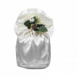 PORTAPANETTONE ORGANZA SATIN 35x23cm AVORIO 1pz