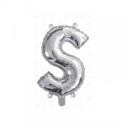LETTERA S MYLAR SILVER 16 40cm