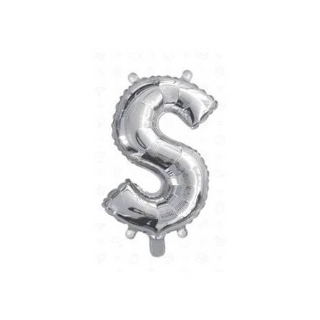 LETTERA S MYLAR SILVER 16 40cm