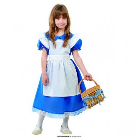 COSTUME BIMBA CONTADINA BLU 7-9 ANNI