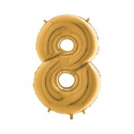 PALLONE NUMERO 8 MYLAR 102cm 40 ORO