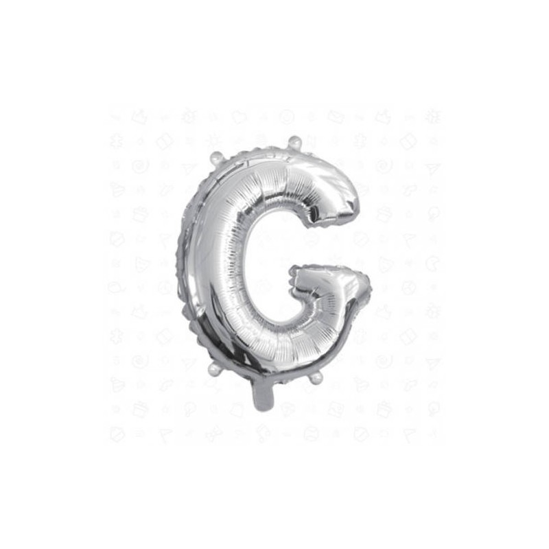 LETTERA G MYLAR SILVER 16 40cm