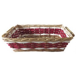 CESTO RETTANGOLARE BICOLOR BORDEAUX 45x34x12cm CEN02770