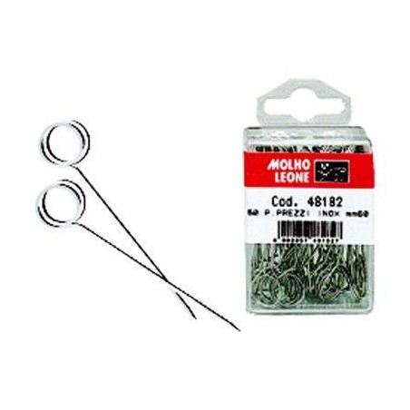 SPILLONE INOX PORTAPREZZI MOLHO LEONE 50pz