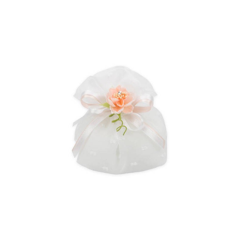 SACCHETTO CHIFFON PICCOLO 13X13 BIANCO 10pz A2079