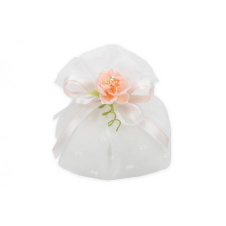 SACCHETTO CHIFFON PICCOLO 13X13 BIANCO 10pz A2079