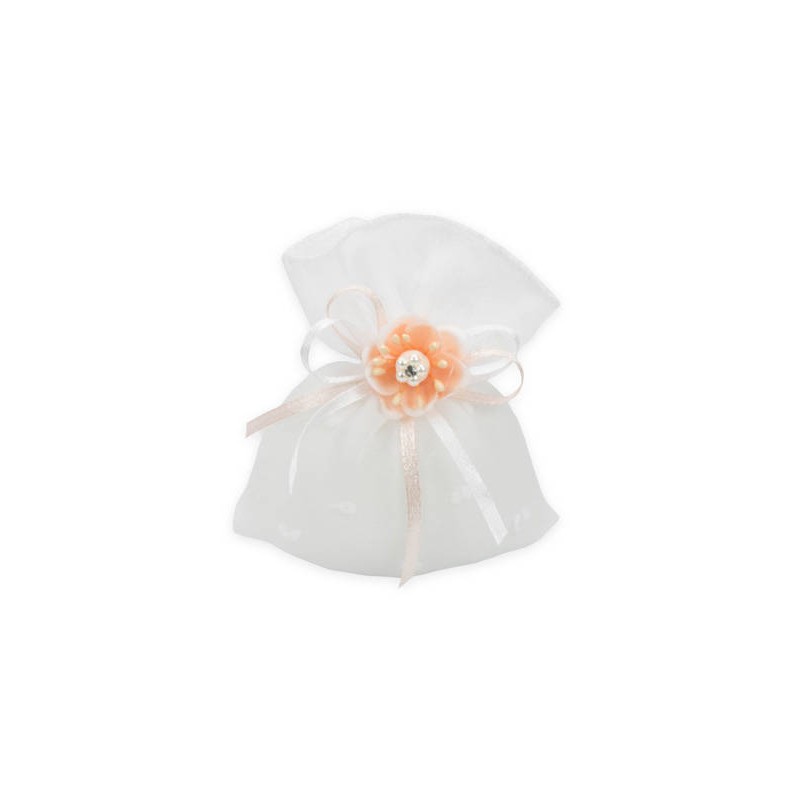 SACCHETTO CHIFFON BT MINI 7,5x10 BIANCO 10pz A2082