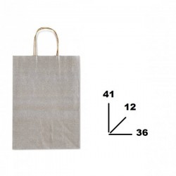 BORSA CARTA COLOR MIS.36+12x41cm ARGENTO 803
