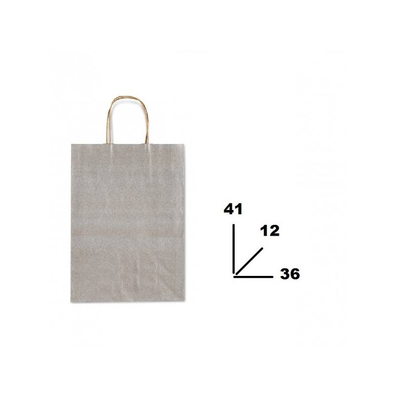 BORSA CARTA COLOR MIS.36+12x41cm ARGENTO 803