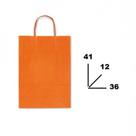 BORSA CARTA COLOR MIS.36+12x41cm ARANCIONE 488