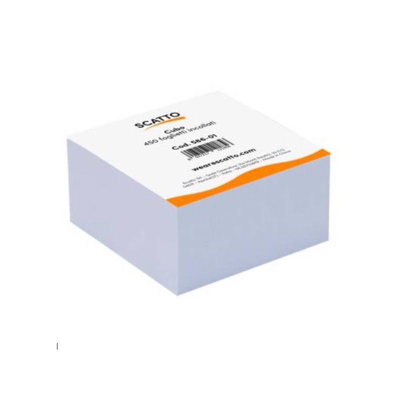 CUBO 450 FOGLIETTINI BIANCHI 9x9cm INCOLLATI SCATTO