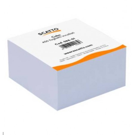 CUBO 450 FOGLIETTINI BIANCHI 9x9cm INCOLLATI SCATTO