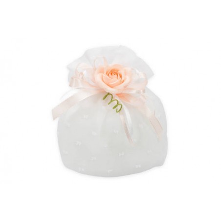 SACCHETTO CHIFFON MEDIO 16X18 BIANCO 5pz A2079