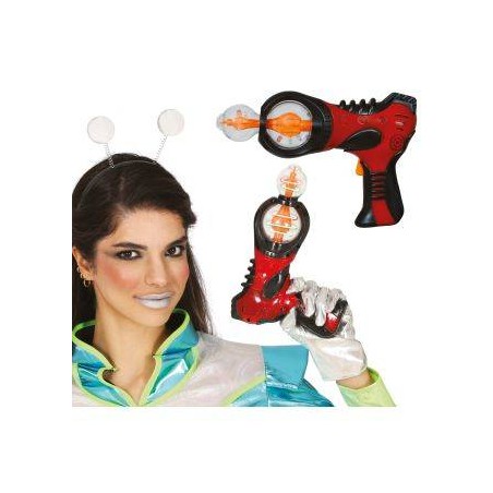 PISTOLA SPAZIALE ROSSA CON LUCE 25cm