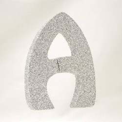LETTERA POLISTIROLO GLITTER ARGENTO mm120x90 A