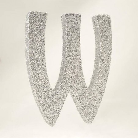 LETTERA POLISTIROLO GLITTER ARGENTO mm120x90 W