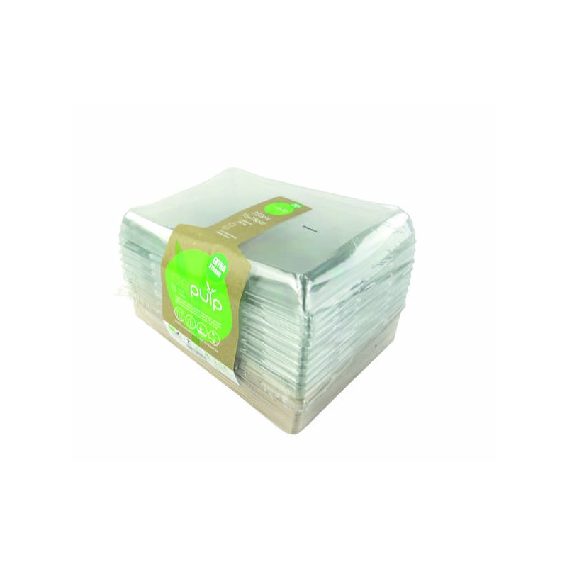 VASCHETTA POLPA RETAIL RETTANGOLARE + COP 750ml BIO COMPOSTABILE 15pz