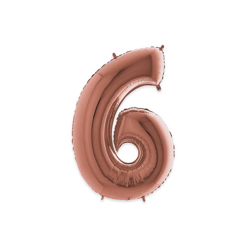PALLONE NUMERO 6 MYLAR 102cm 40 ROSE GOLD