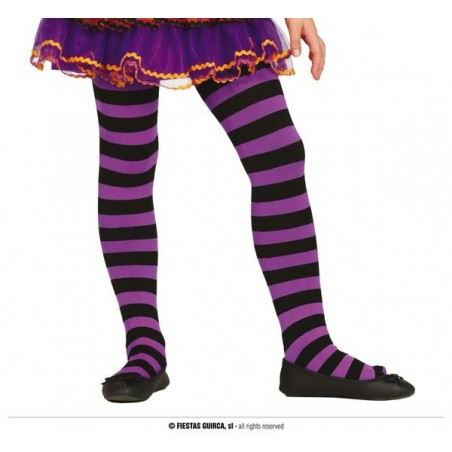 COLLANT RIGHE VIOLA 7-12 ANNI