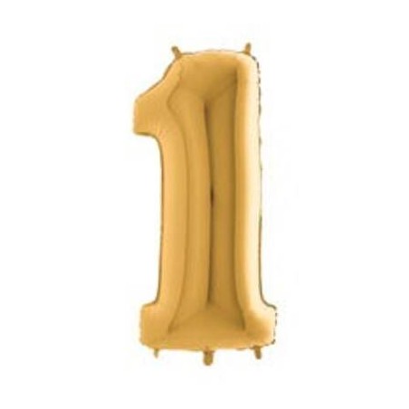 PALLONE NUMERO 1 MYLAR 102cm 40 ORO
